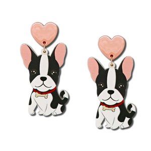 BRAND NEW Boston Terrier Dog Breed Acrylic Statement Gift Earrings